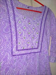 Beautiful Lilic Embroidery Design And Printed Grown