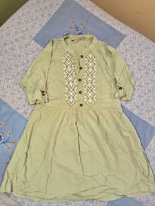 Light Green Embroidered short kurti