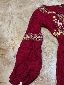 Embroidered Burgundy Kurta