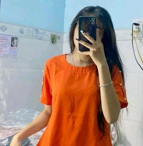 Vibrant Orange Short Sleeve Top
