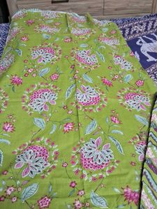 Beautiful Green Floral Print Dress Material @ 100p