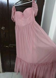 Peach Retro style long gown "Brand Labelhues"