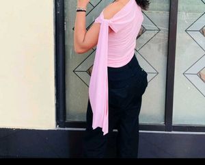 Stylish Pink One-Shoulder Top