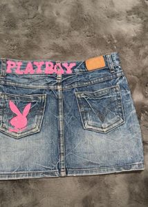 Cute Angel Denim Mini Skirt