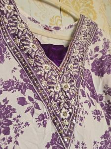 Purple Floral Kurta set