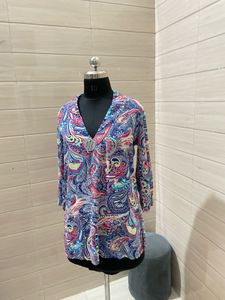 Boho Rayon Paisley Print Tunic Top