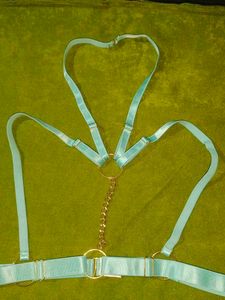 Blue Halter Neck Bra Holder Harness