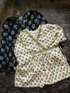Set of 2 Printed Wrap Kurtas