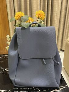 Stylish Blue Faux Leather Backpack