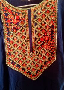 Embroidered Blue Kurta
