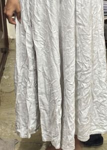 Elegant White Linen pant cum skirt