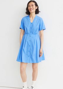 H&amp;M Light Blue Button-Up Dress