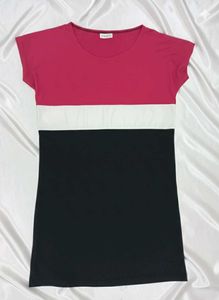 Color Block Casual T-Shirt Dress