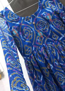 Navy blue anarkali stitched kurti