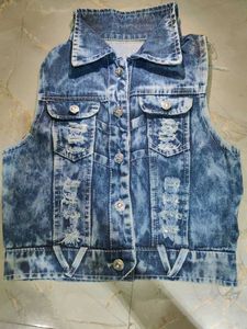 Distressed Denim Vest