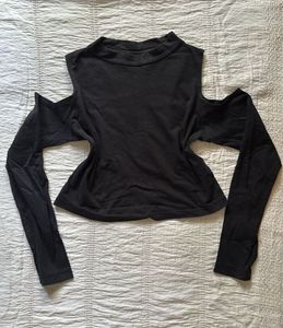 Black Cold Shoulder Top
