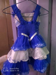 Blue &amp; White Girls' Party Dress