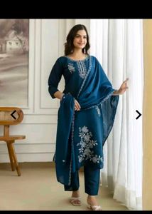 Elegant Teal Embroidered Kurta Set