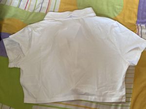 H&amp;m White Cropped Polo T-Shirt