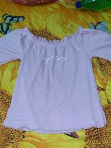 Cute Off-Shoulder "Angel Energy" Top