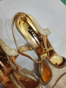 ✨ MaySun Champagne Gold Party Wear Heels✨