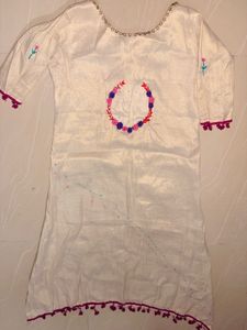 Tissue silk dress with Floral Embroidery