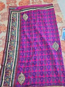 Vibrant Pink Embroidered Saree