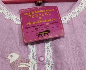 Cotton Lavender Kurta Set