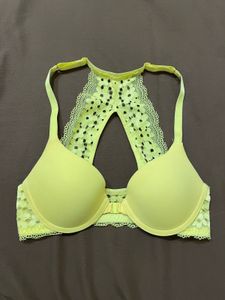 Yellow Lace Back Bra
