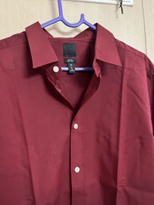 Men's Burgundy Long Sleeve Shirt