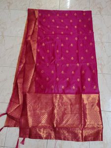 Semi Stitched Violet Lehenga Choli Set