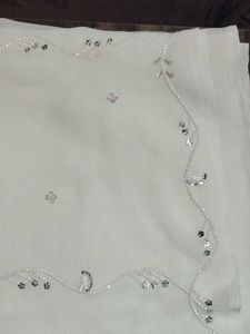 Embellished White Ethnic Saree