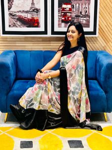 Elegant Floral Print Saree