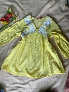Butter Yellow Short Kurti