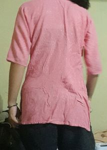Pink Jaipuri Print Kurta.