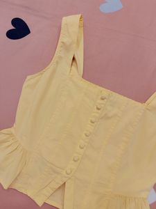 Cute Yellow Peplum Top
