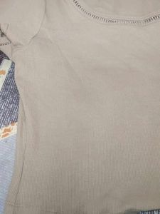Basic Cream Round Neck Top