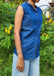 Sleeveless Denim Shirt