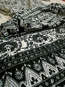 Beautiful Long Cotton Frock ..With Kalankari Print