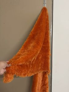 Cozy Orange Faux Fur Throw Stole