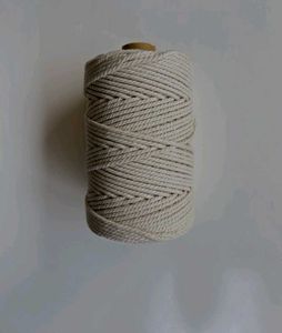 Natural Cotton Macrame Cord 3mm twisted offwhite