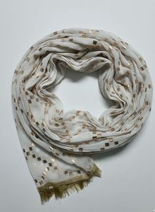 Elegant White & Gold Scarf