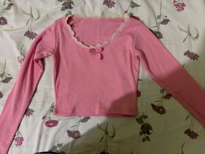 y2k Cute Pink Long Sleeve Top