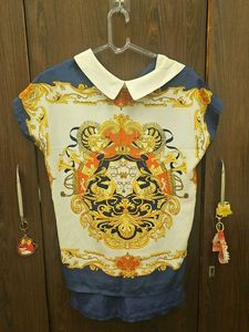 Designer Print Short Sleeve Top