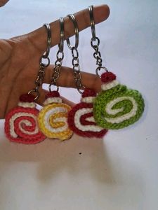 Crocheted Swiss Roll Keychains Set of 4
