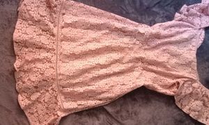 Pretty Pink Lace Off-the-Shoulder Dress