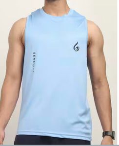 Shein Men's Blue Sleeveless T-Shirt