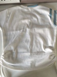 Striped &amp; White Color Block T-Shirt