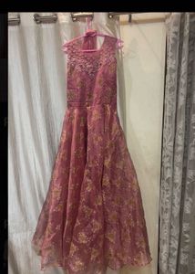 Beautiful Pink Floral Ethnic Gown