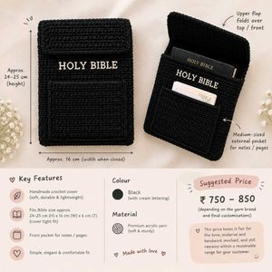 Handmade Crocheted "HOLY BIBLE" Cover 2 set